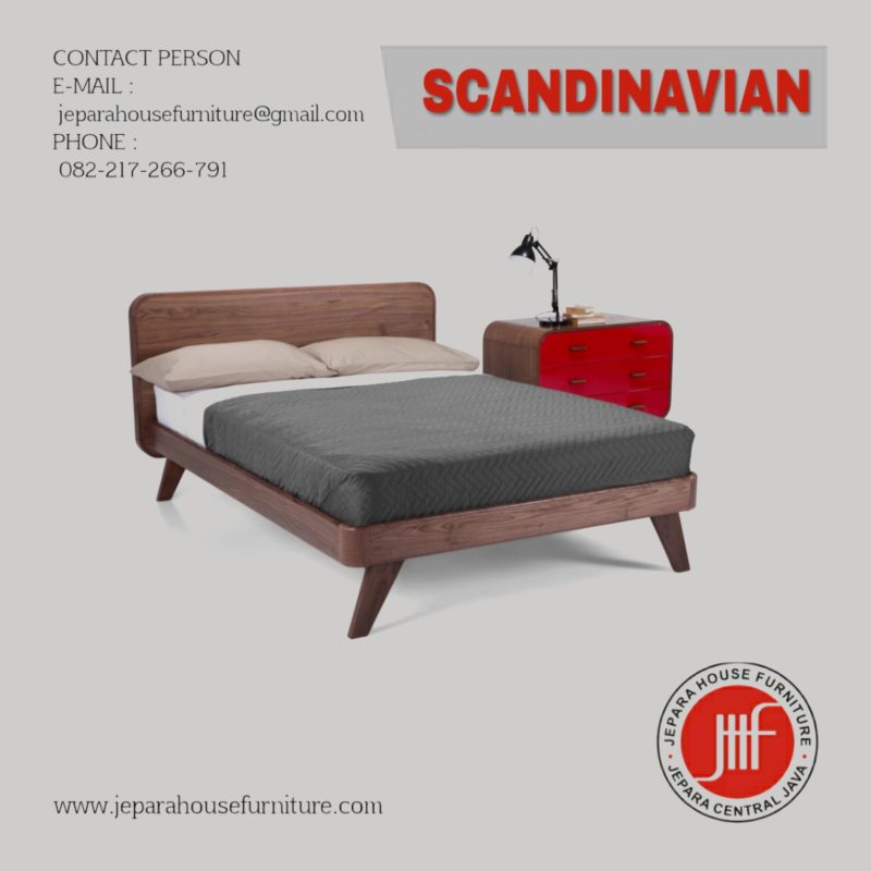 Tempat tidur retro scandinavian minimalis